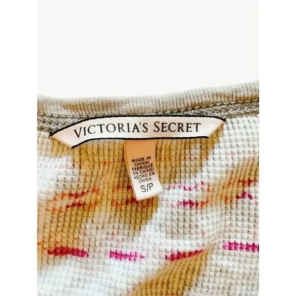 Vintage Victoria’s Secret Thermal Fair Isle Fireside Pajama Set Grey/ Pi… - Picture 5 of 7